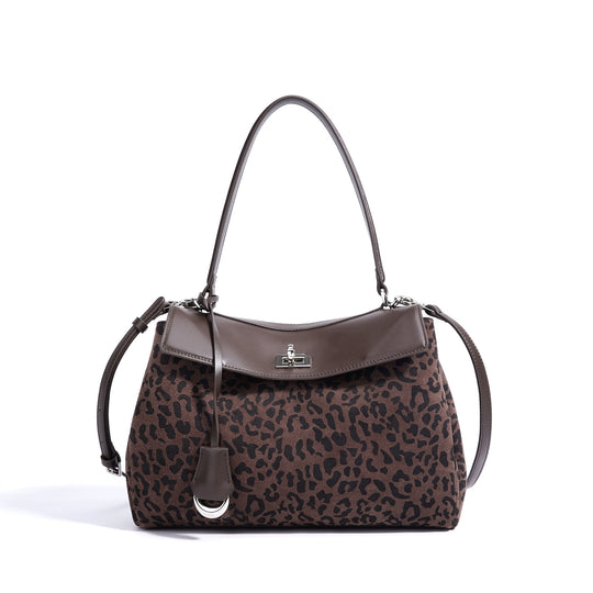 Damen Handtasche mit stilvollem Leopardenmuster und abnehmbarem Schulterriemen Nord Taschen