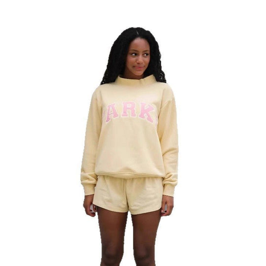 Damen Gemütliches Freizeit-Set mit Oversize kurz geschnittenem Sweatshirt und elastischen Baumwoll-Shorts Nord Taschen