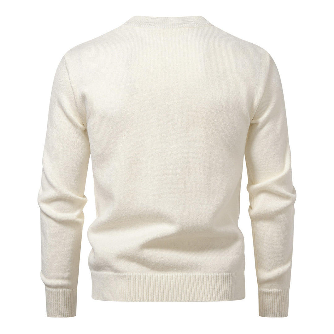 Herren Feinstrick-Henley-Pullover mit kurzer Knopfleiste und geripptem Stehkragen Nord Taschen