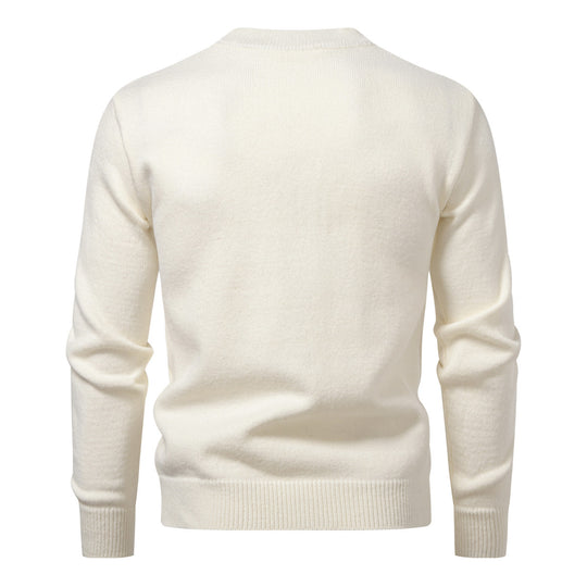 Herren Feinstrick-Henley-Pullover mit kurzer Knopfleiste und geripptem Stehkragen Nord Taschen