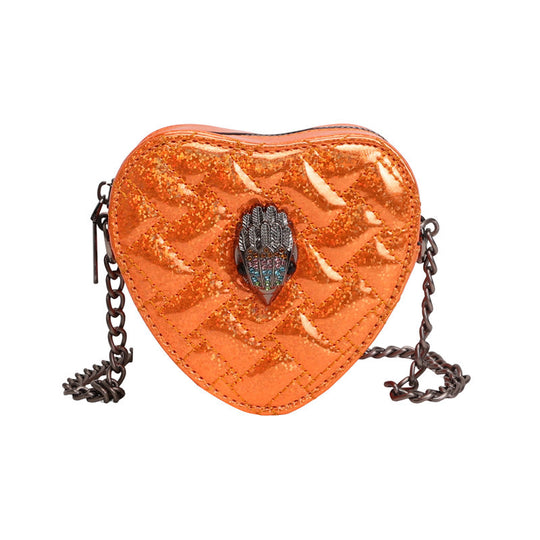 Damen Herzform-Bag mit Glanzoberfläche und exquisitem Anhänger Nord Taschen