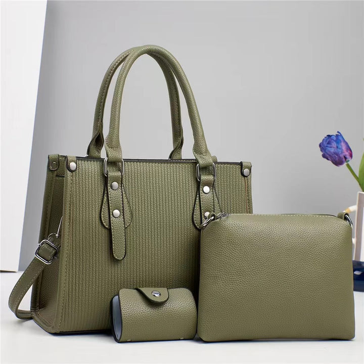 Damen elegante Handtasche mit strukturiertem Design und abnehmbaren Zubehör Nord Taschen
