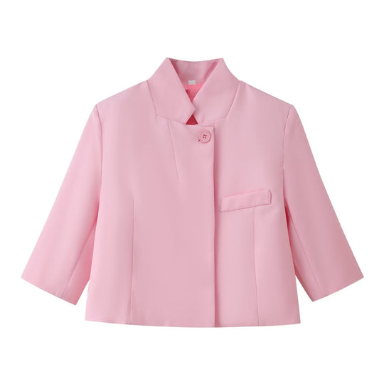 Damen Boxy-Kurzjacke mit Stehkragen und dreiviertelärmeln Nord Taschen