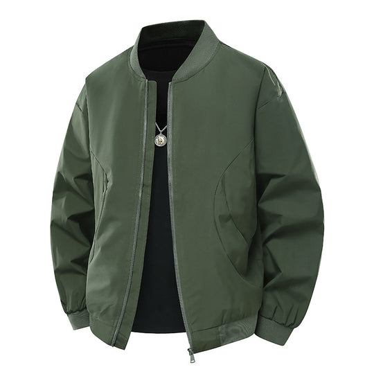 Herren Minimalistische Bomberjacke mit standigem Kragen, Zwei-Wege-Reißverschluss & seitlichen Eingrifftaschen Nord Taschen