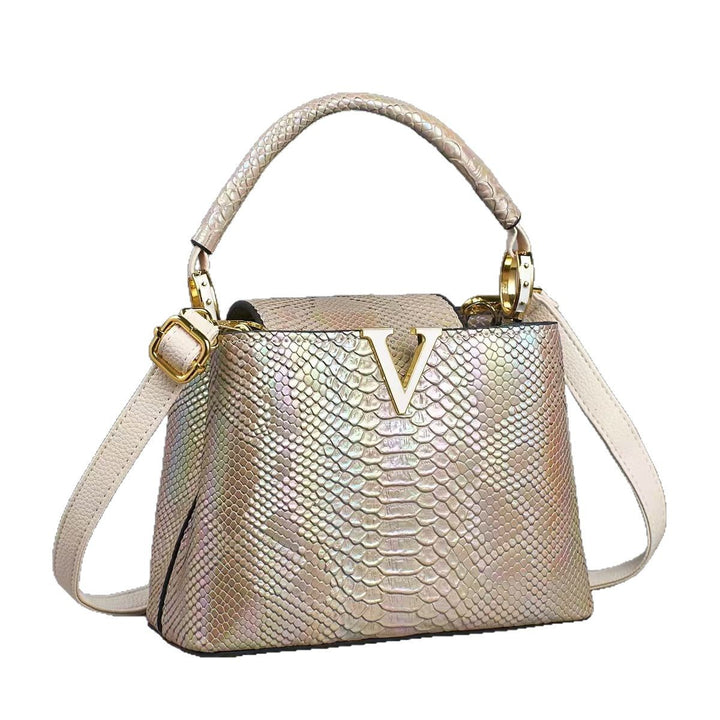 Damen stilvolle Handtasche mit Schlangenlederoptik Nord Taschen