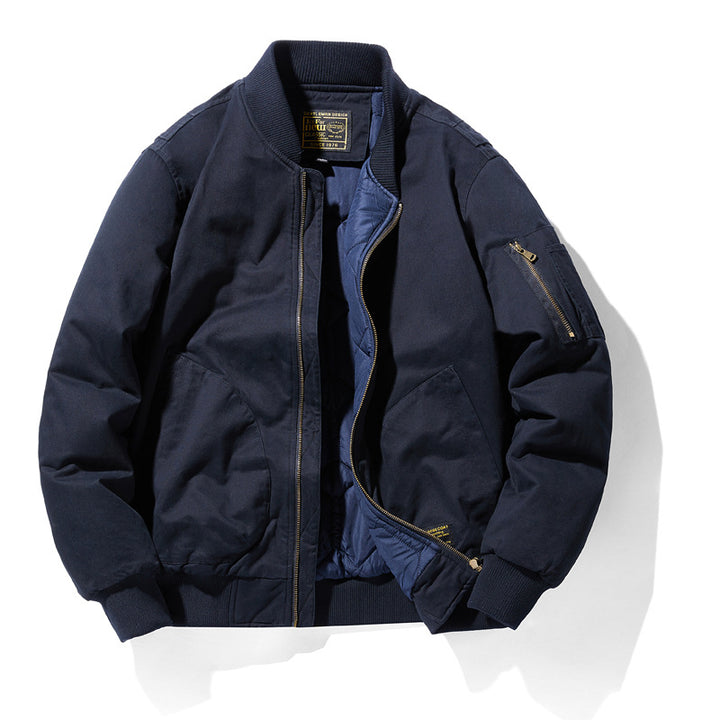 Men's  urban patched utility zip-up bomber with sleeve pen pocket Nord Taschen