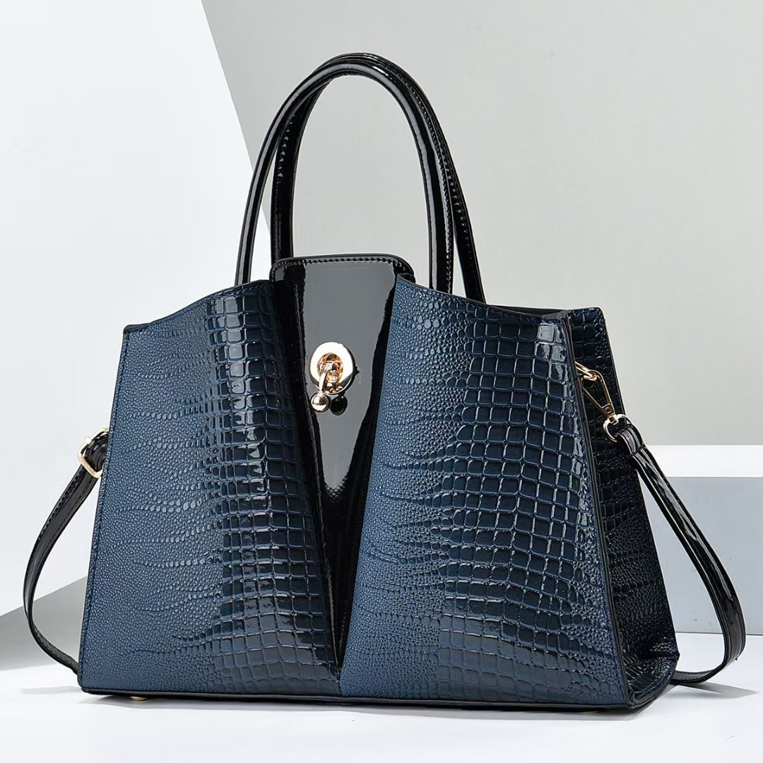 Damen elegante Handtasche mit modernem Krokodil-Design und glänzender Oberfläche Nord Taschen