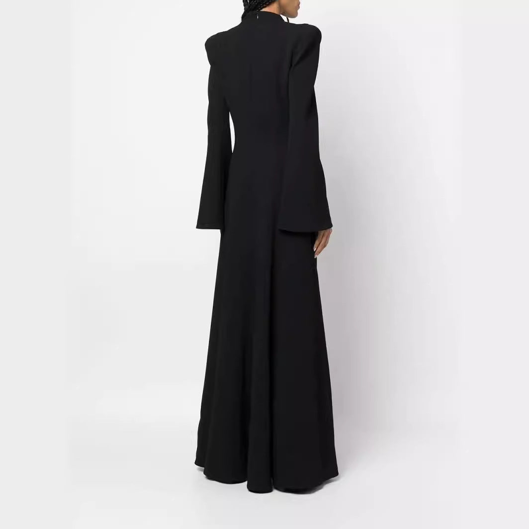 Damen Maxikleid im Blazerstil mit markanten Schulterpolstern, taillierter Silhouette und hohem Beinschlitz Nord Taschen