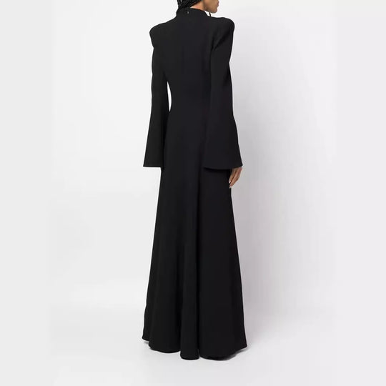 Damen Maxikleid im Blazerstil mit markanten Schulterpolstern, taillierter Silhouette und hohem Beinschlitz Nord Taschen