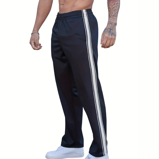 Herren Sportliche Trainingshose mit seitlichem Tape-Streifen und elastischem Bund Nord Taschen