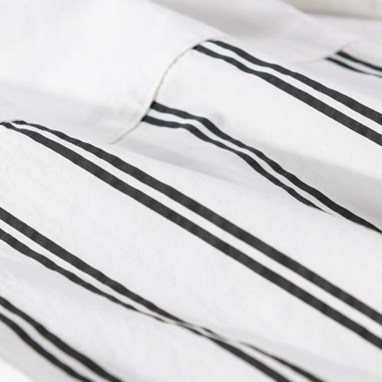 Damen Zweiteiliges Loungewear-Set mit Oversize-Hemd im Streifenpatch und elastischer Bund-Jogger Nord Taschen