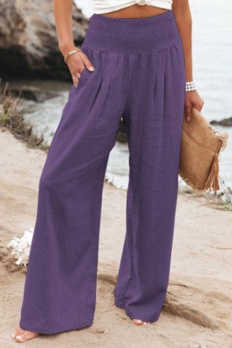 Damen Weite Leinenhose
