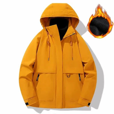 Herren Wattierte Softshell-Funktionsjacke mit Kapuze, Fleece-Innenfutter & verdecktem Reißverschluss Nord Taschen