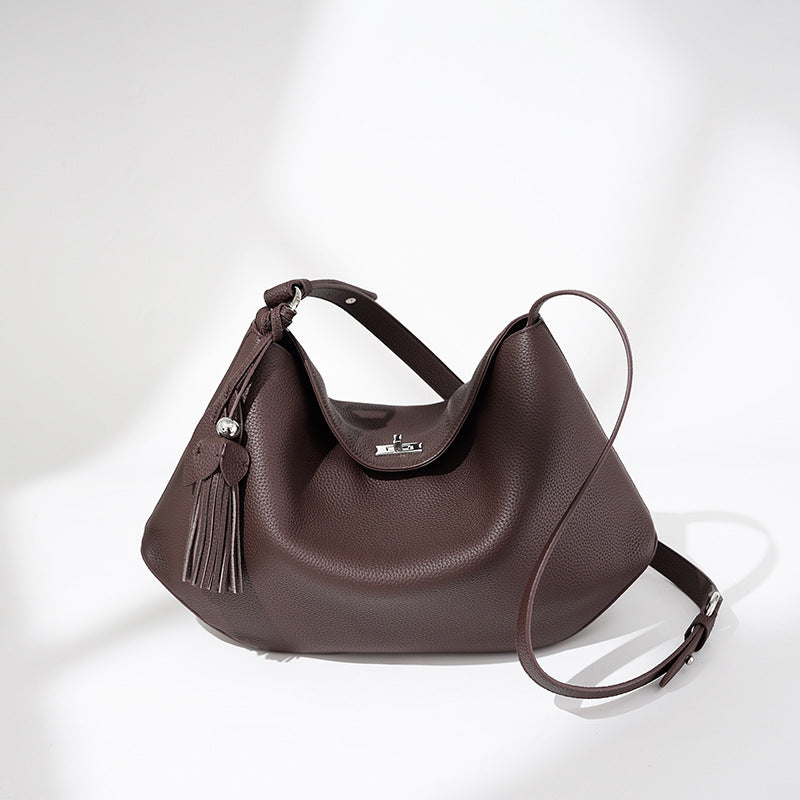 Damen lässige Ledertasche mit asymmetrischem Design Nord Taschen