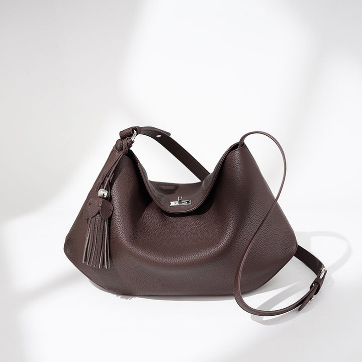 Damen lässige Ledertasche mit asymmetrischem Design Nord Taschen