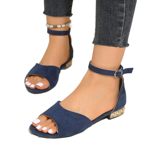 Damen Offene Riemchen-Sandalen mit angenehmem Fußbett