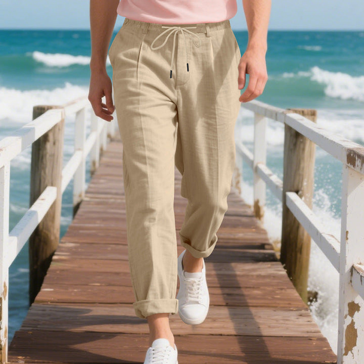 Herren leichte, atmungsaktive Strandhose mit verstellbarem Kordelzug und praktischen seitlichen Taschen