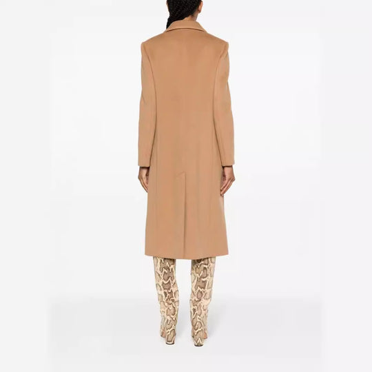 Damen Einreihiger Wollmix-Longcoat mit Ein-Knopf‑Verschluss und Pattentaschen Nord Taschen