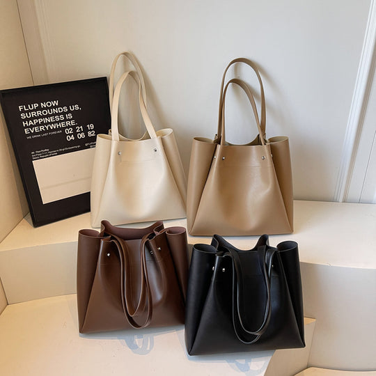 Damen elegante Tragetasche mit feinem Kunstleder und goldenen Akzenten Nord Taschen