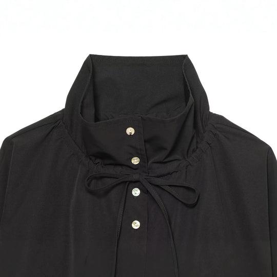 Damen Kurzer Cropped-Blouson mit hohem Stehkragen, Knopfleiste und Tunnelzugsaum Nord Taschen