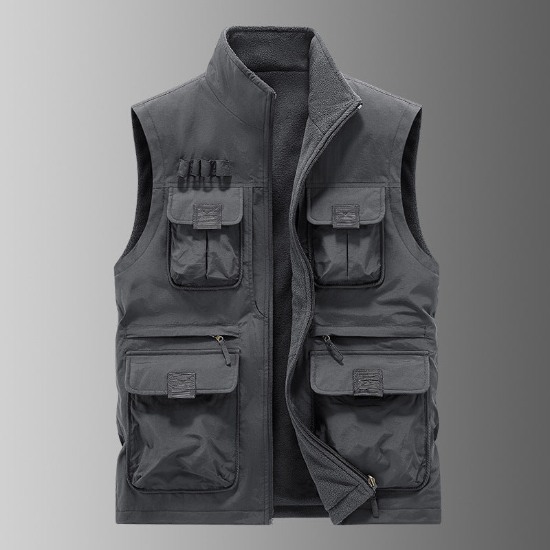 Herren Multifunktionale Utility‑Weste mit Fleecefutter & Mehrfach‑Taschen Nord Taschen