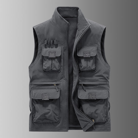 Herren Multifunktionale Utility‑Weste mit Fleecefutter & Mehrfach‑Taschen Nord Taschen