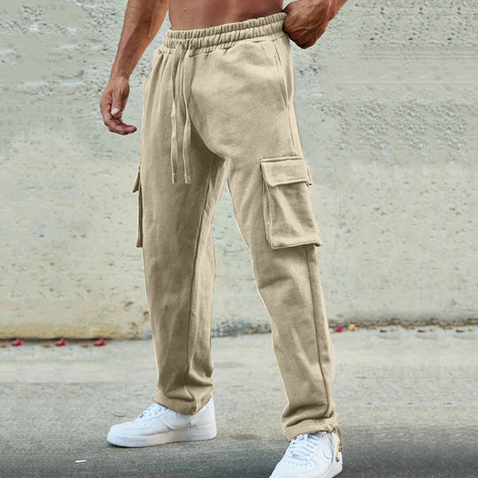 Herren Cargo-Sweathose im Relaxed-Fit mit großen Klappentaschen und Kordelzug Nord Taschen