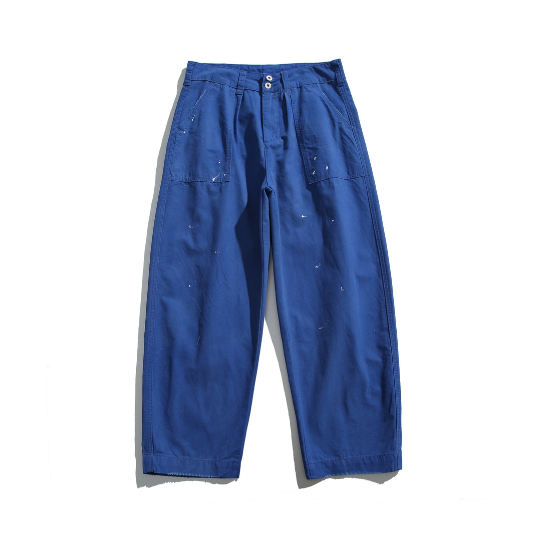 Damen Weite Cropped Arbeitshose mit hoher Taille und aufgesetzten Taschen Nord Taschen