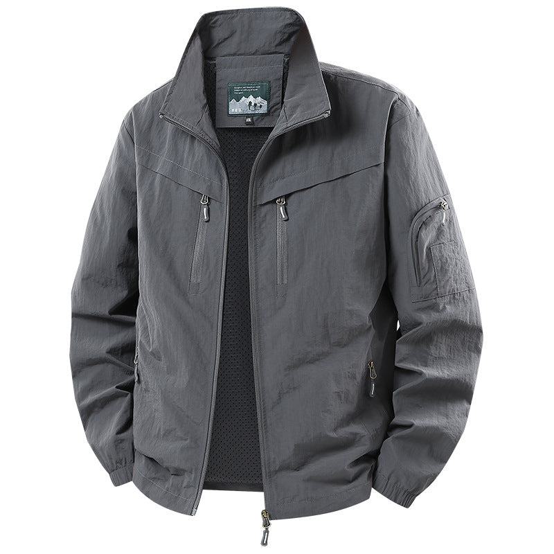 Herren Leichte Funktions‑Jacke mit Mesh‑Futter und Mehrfach‑Reißverschlusstaschen Nord Taschen