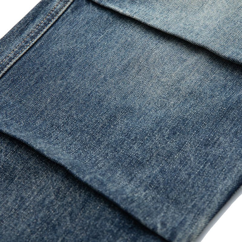 Damen Weite Cropped-Jeans mit hohem Bund, gesteppten Knie-Panels und Kordelzugbund Nord Taschen