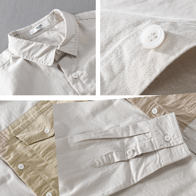Herren Kontrast-Brusttaschen-Overshirt aus leichter Baumwollmischung mit Relaxed‑Fit Nord Taschen