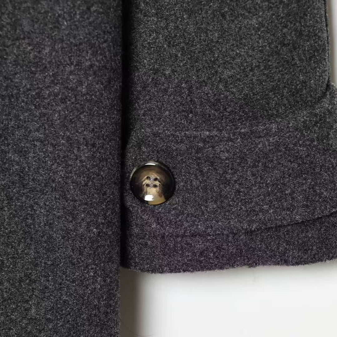 Damen Longline-Mantel mit Funnelkragen und minimalistischer Frontknopfleiste Nord Taschen