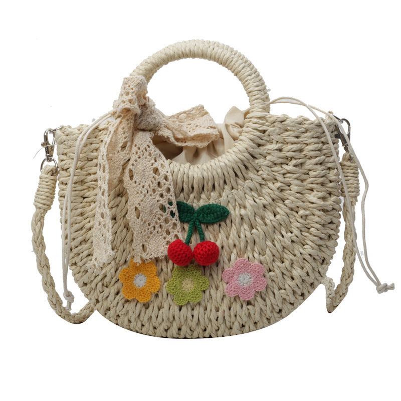 Damen bezaubernde Tragetasche mit floralem Dekor und elegantem Spitzenband Nord Taschen