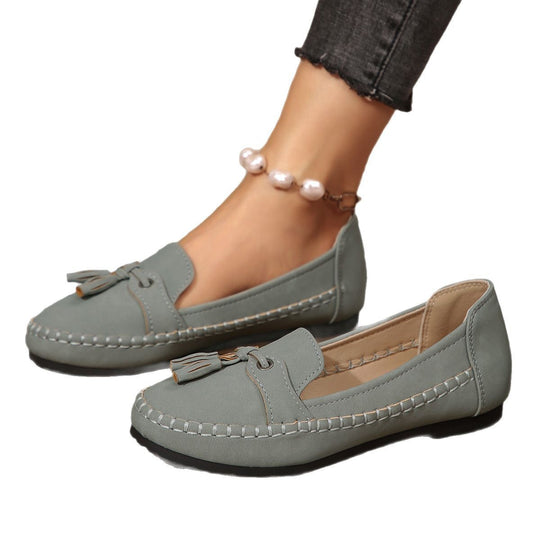 Damen  klassische Mokassin-Slipper mit Quasten und weichem Komfortfußbett Nord Taschen