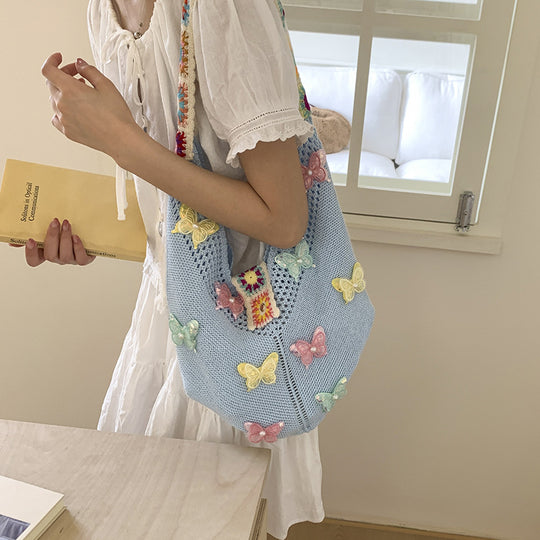 Damen Hobo-Tasche mit bunten Schmetterlings-Applikationen Nord Taschen