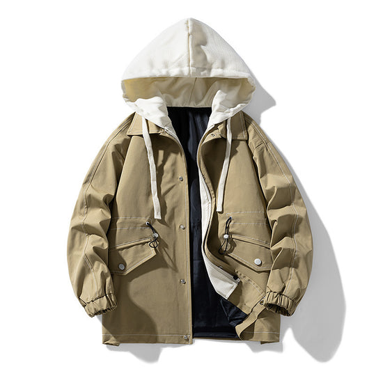 Herren Utility-Fieldjacke mit Kontrastkapuze, verstellbarem Saum und großen Pattentaschen Nord Taschen