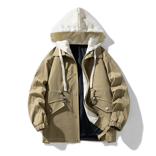 Herren Utility-Fieldjacke mit Kontrastkapuze, verstellbarem Saum und großen Pattentaschen Nord Taschen