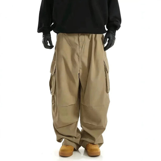 Herren Weite Baggy-Utility-Cargohose mit Multifachtaschen und tiefem Schritt Nord Taschen