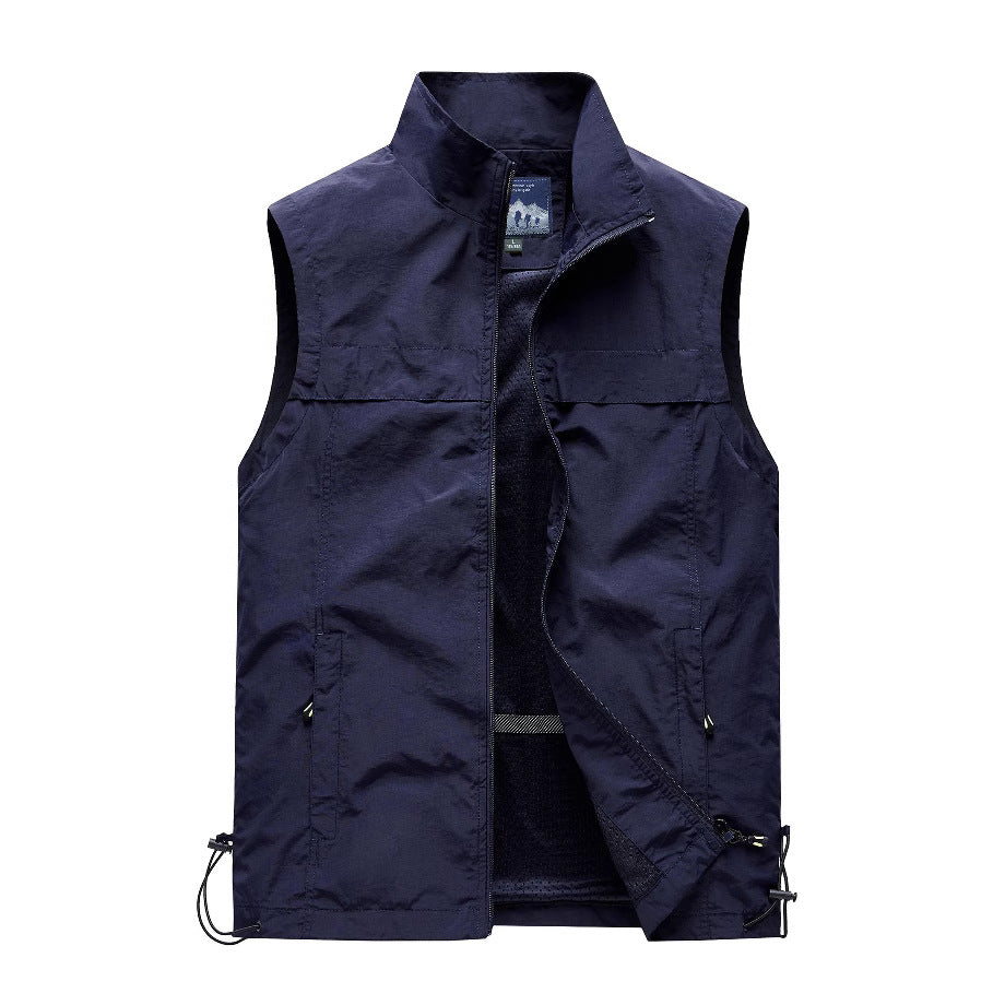Herren  leichte winddichte Outdoorweste mit Reißverschlusstaschen und atmungsaktivem Mesh-Futter Nord Taschen