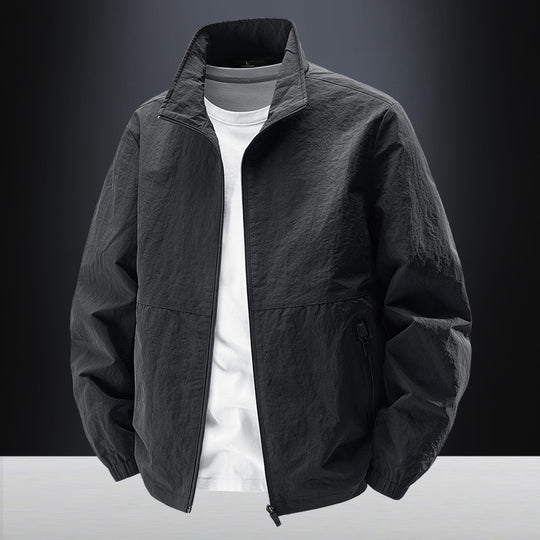 Herren Ultraleichte winddichte Freizeitblousonjacke mit Stehkragen und Reißverschlusstaschen Nord Taschen