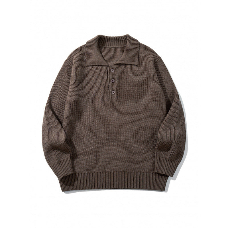 Herren Feinstrick-Polo-Pullover mit Hemdkragen, Knopfleiste und geripptem Saum Nord Taschen