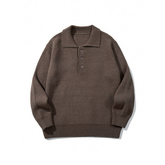 Herren Feinstrick-Polo-Pullover mit Hemdkragen, Knopfleiste und geripptem Saum Nord Taschen