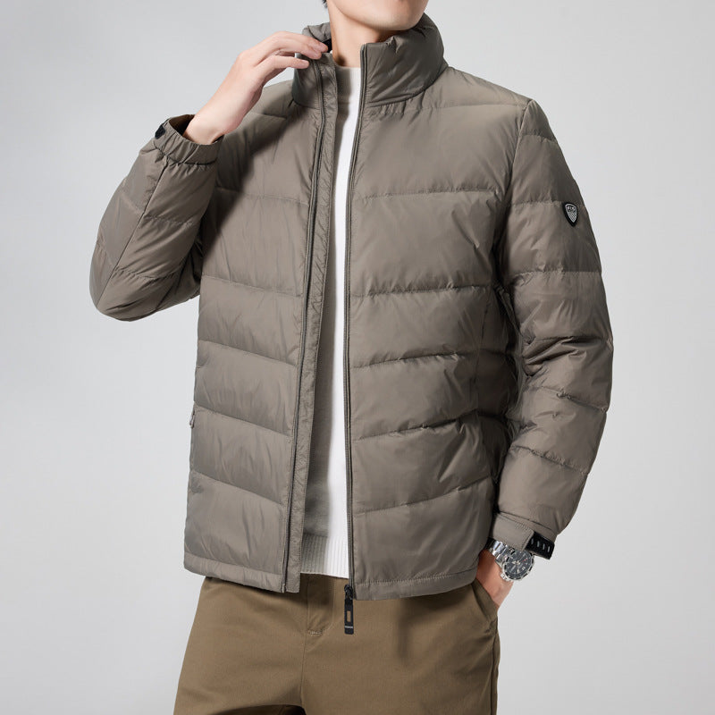 Herren Leichte gesteppte Thermojacke mit Stehkragen und winddichter Isolierung Nord Taschen