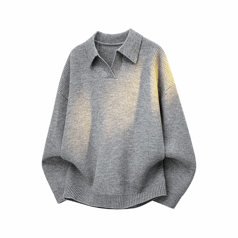 Damen Oversize Strick-Polo mit offenem V-Ausschnitt, Raglanärmeln & verlängertem Rückensaum Nord Taschen