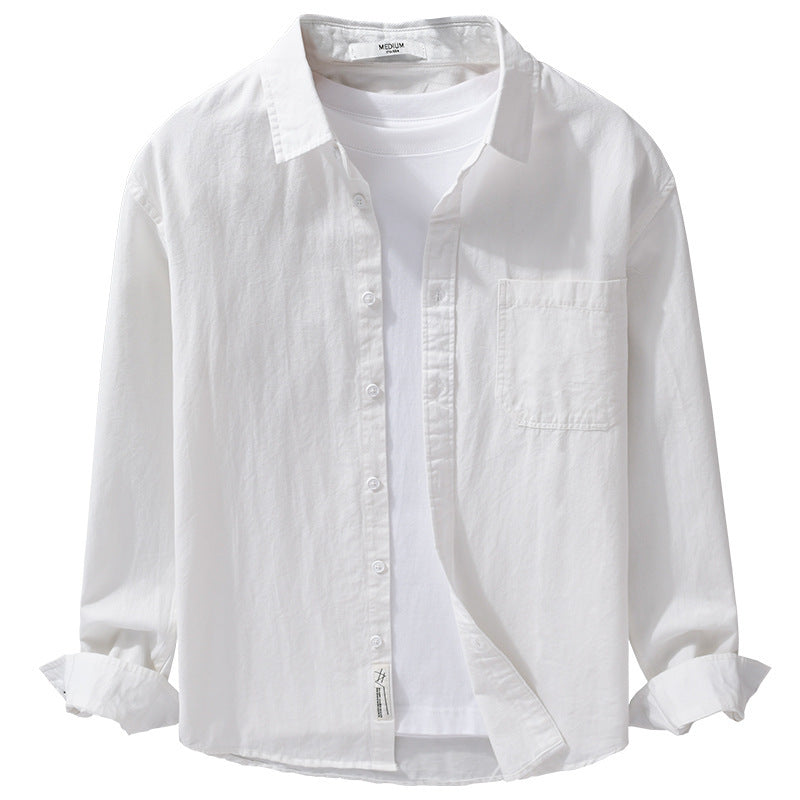Herren Hemdjacken-Overshirt aus softem Baumwoll-Twill mit Relaxed-Fit und aufgesetzter Brusttasche Nord Taschen
