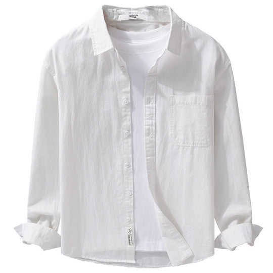 Herren Hemdjacken-Overshirt aus softem Baumwoll-Twill mit Relaxed-Fit und aufgesetzter Brusttasche Nord Taschen