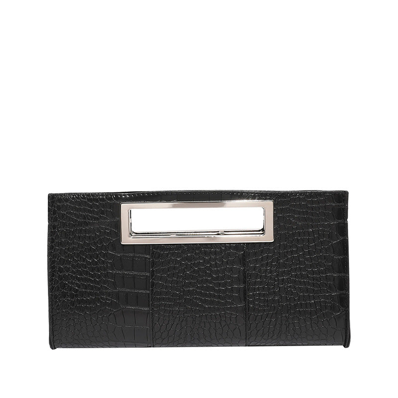Damen elegante Clutch im Krokodil-Look mit modernem Edelstahlverschluss Nord Taschen