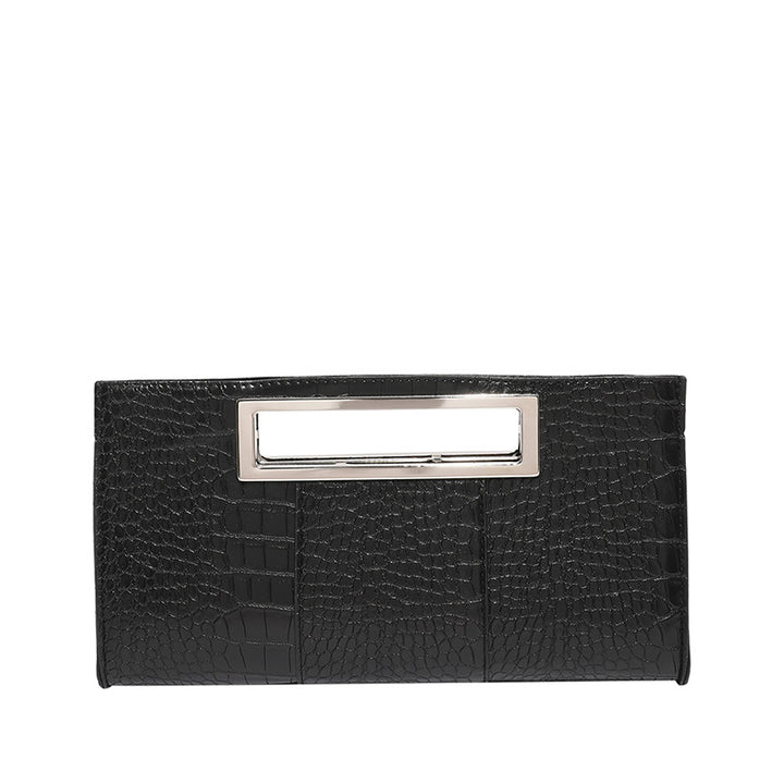 Damen elegante Clutch im Krokodil-Look mit modernem Edelstahlverschluss Nord Taschen