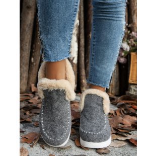 Damen Kuschelige Filz-Hausschuhe mit Teddyfutter und rutschfester Laufsohle Nord Taschen