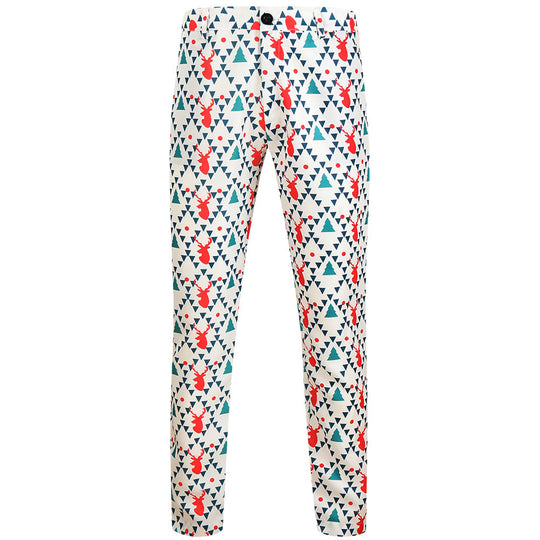 Herren Weihnachtliche Slim‑Fit Chinohose mit Allover-Santa‑Print und Stretchkomfort Nord Taschen